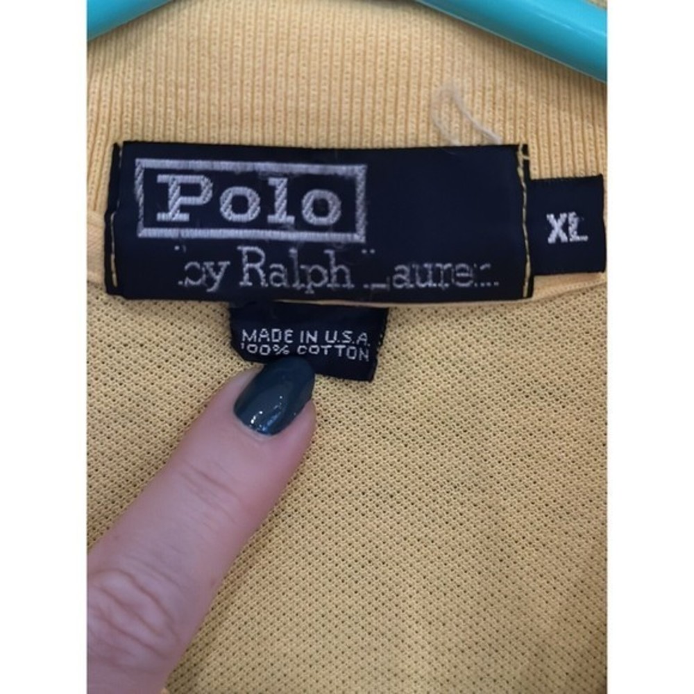 Ralph Lauren Men's Classic Fit Mesh Pony Logo Polo Shirt Yellow Size XL - Picture 2 of 3